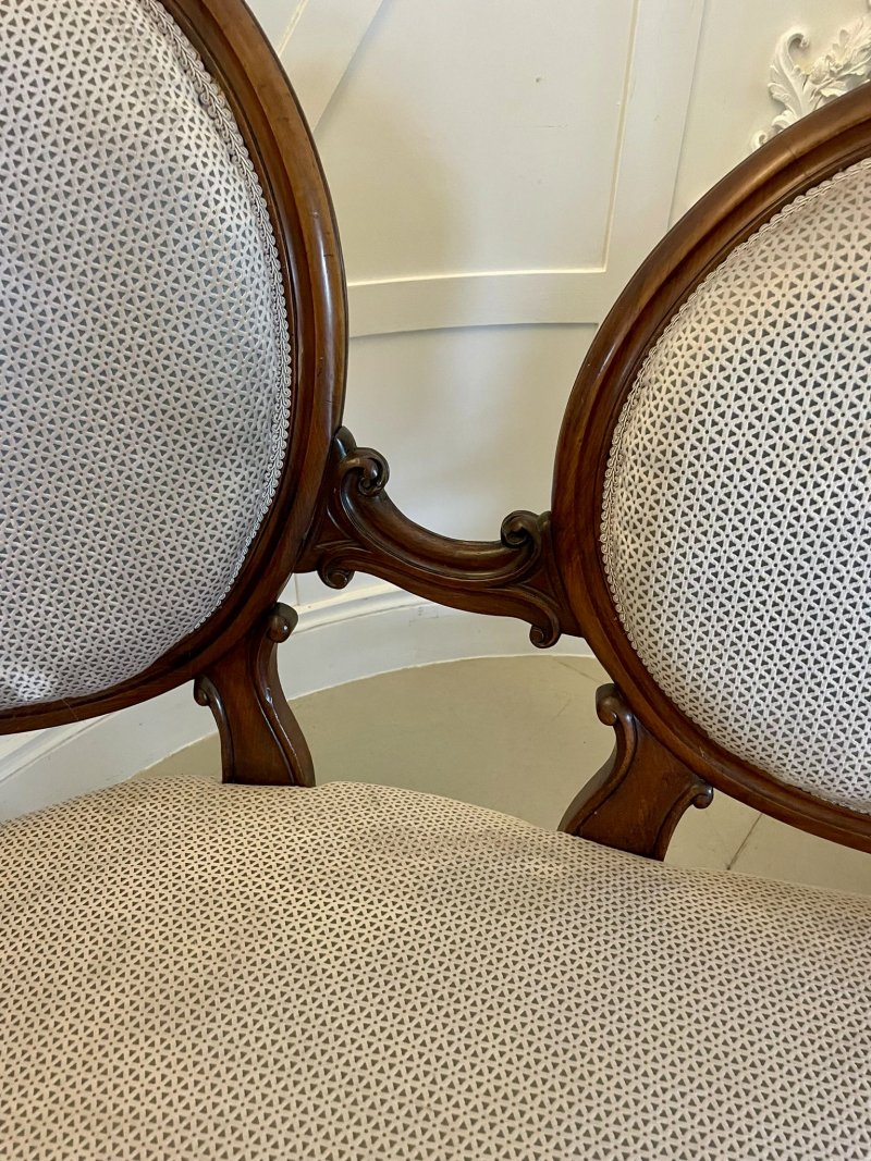 Antique Victorian Cameo Back Carved Walnut Sofa - Image 12